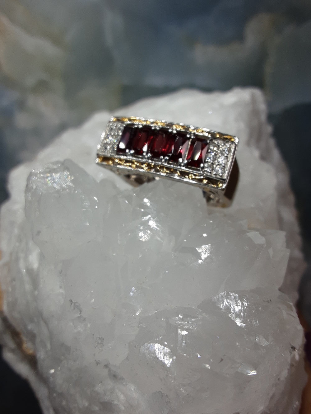 925 Garnet Ring.